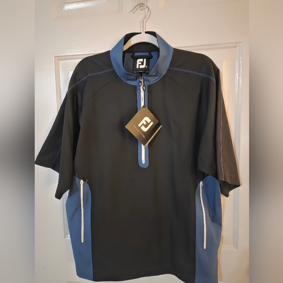 FootJoy Mens Golf 1/2 Zip Pullover Short Sleeve Sport Windshirt Medium NWT - Picture 1 of 8